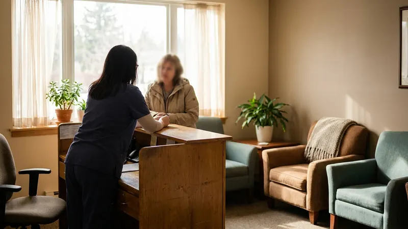 Reception desk of a welcoming community health clinic